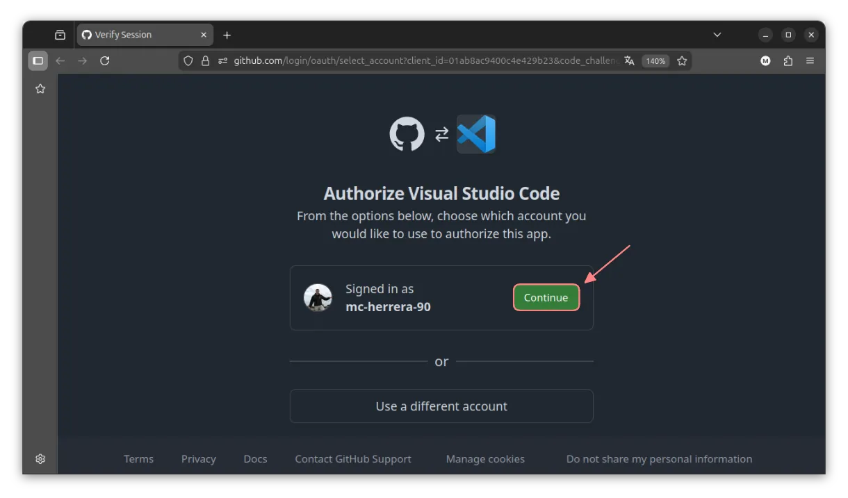 Autenticarse a través del navegador