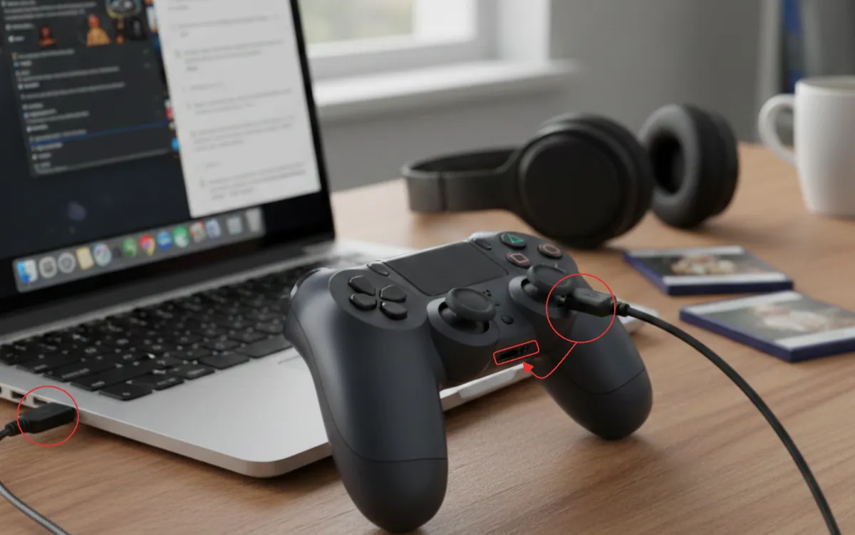 Conectando mando de PS4