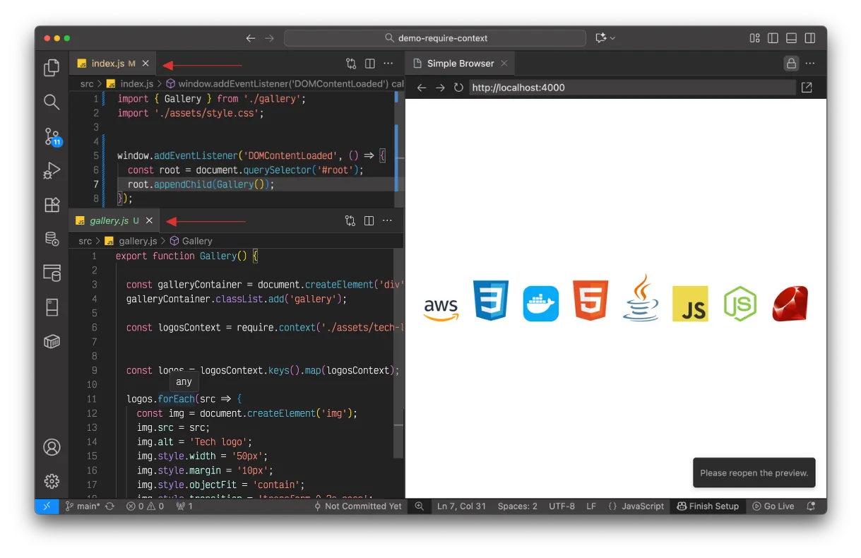 assets para la galería
